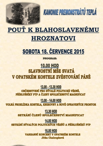 Sv&aacute;tek bl. Hroznaty zakladatele kl&aacute;&scaron;tera